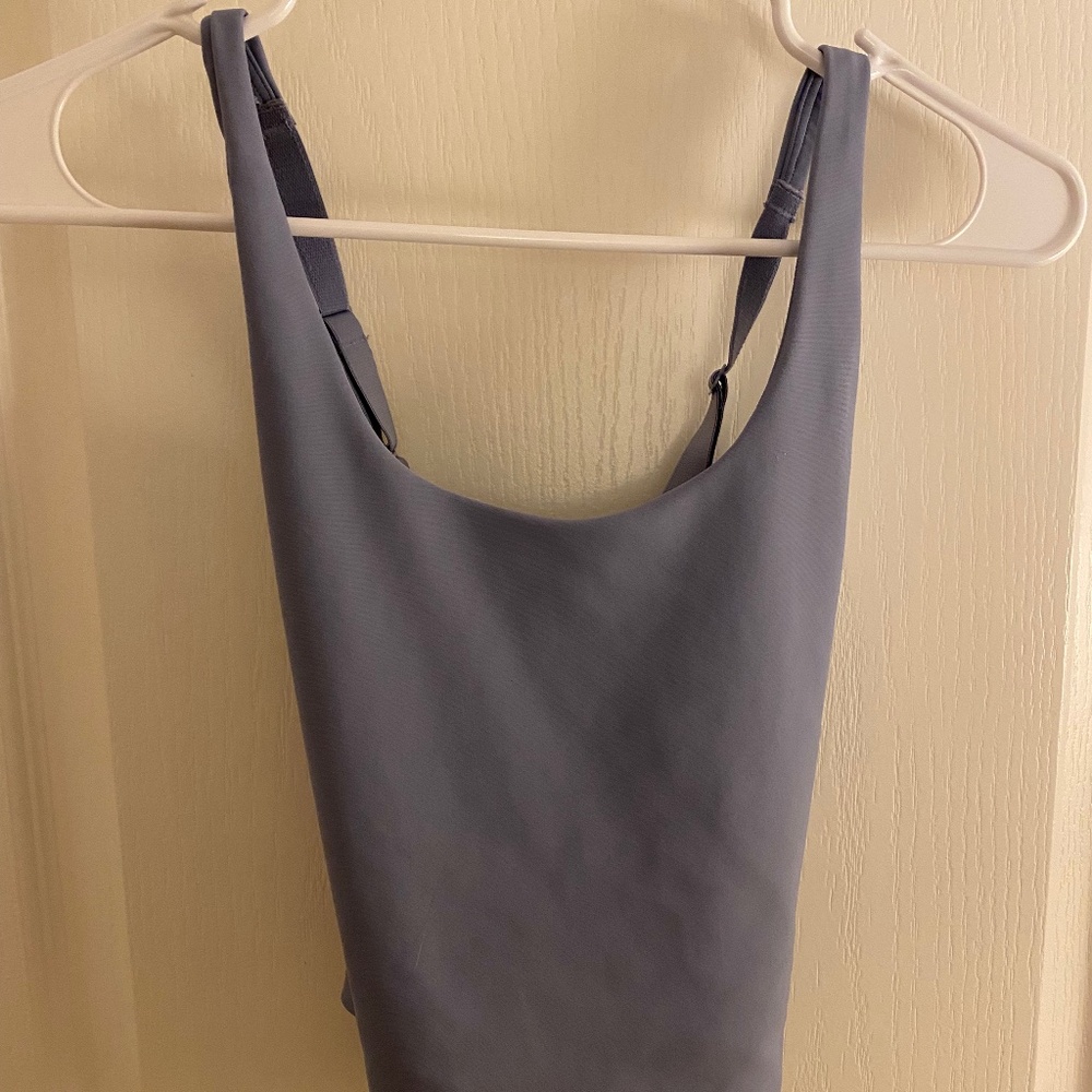 Blue Cropped Workout Top